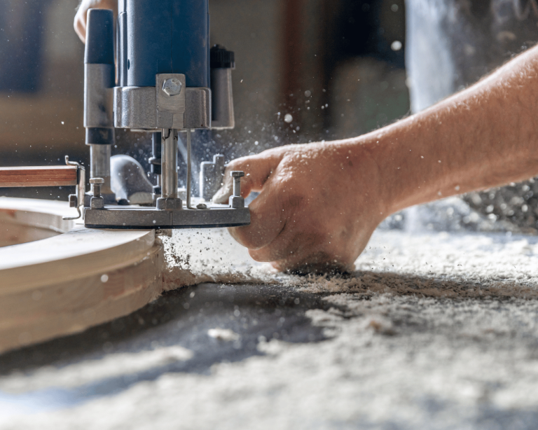 You can use a router tool to trim wood into a perfect circle